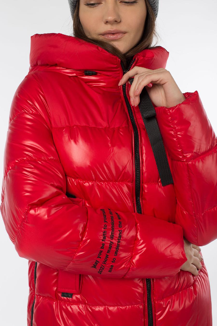 05-2004 Куртка женская зимняя SNOW (Биопух 300) Плащевка красный