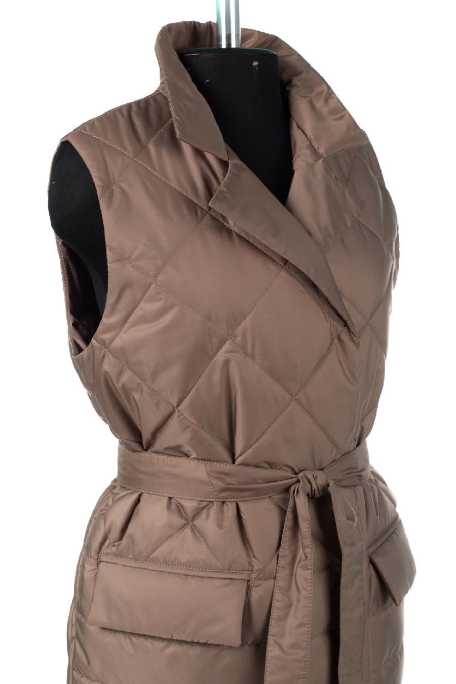 04-2876 Куртка женская демисезонная (G-loft 100) Плащевка темно-бежевый