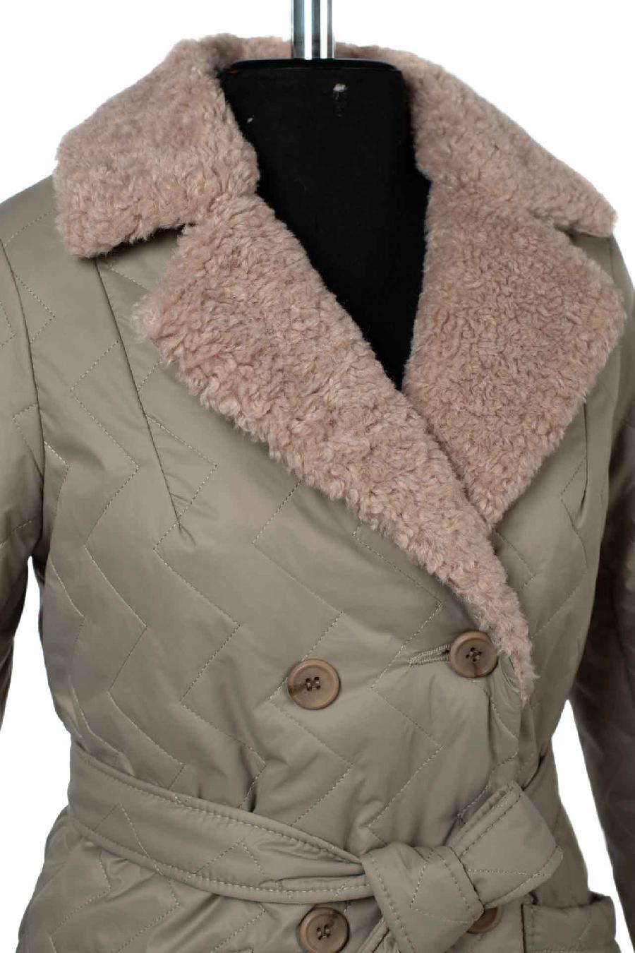 05-2114 Куртка женская зимняя (пояс) Плащевка Алюминий