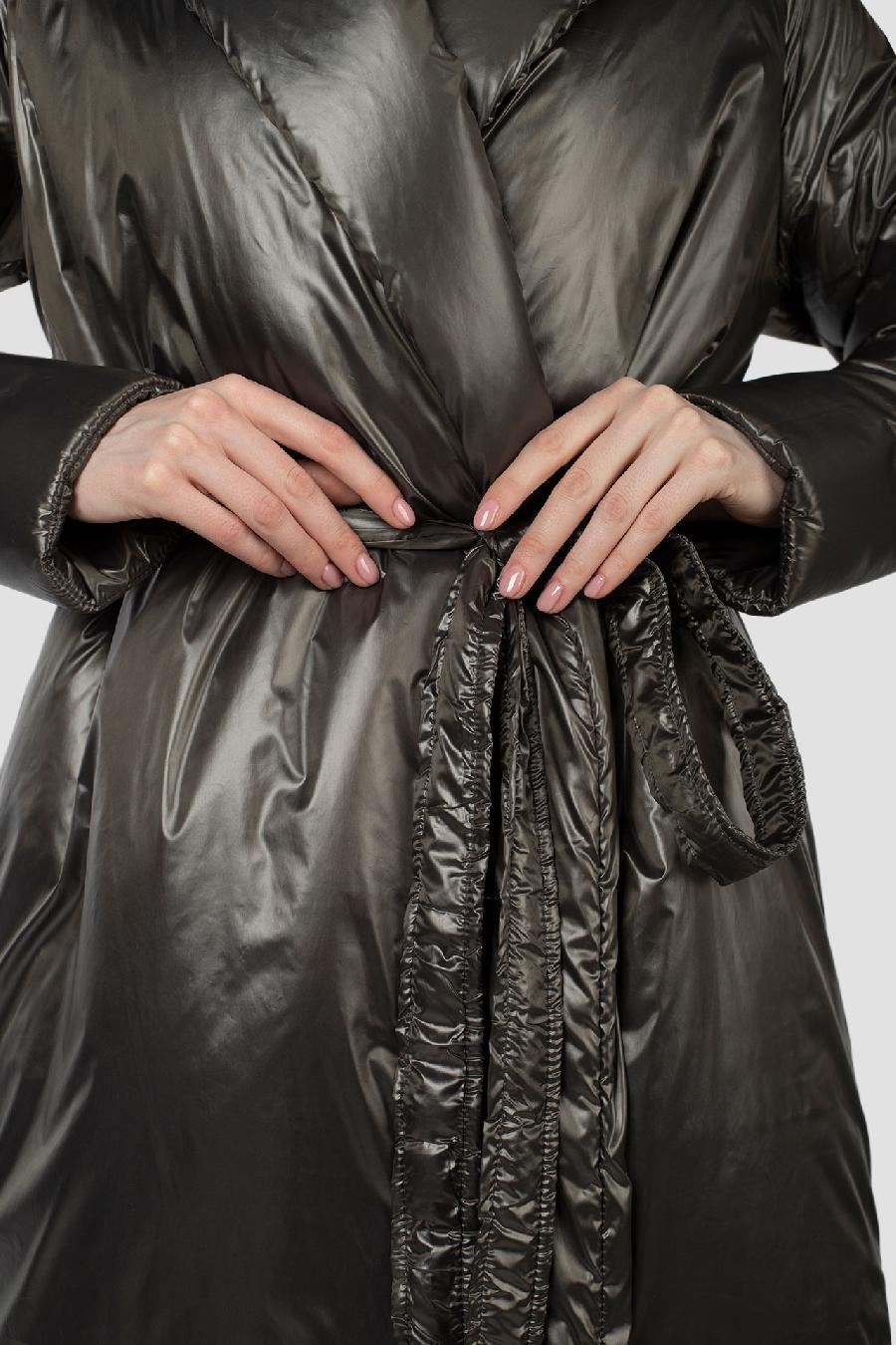 05-2147 Куртка женская зимняя (термофин 150) Плащевка темно-серый
