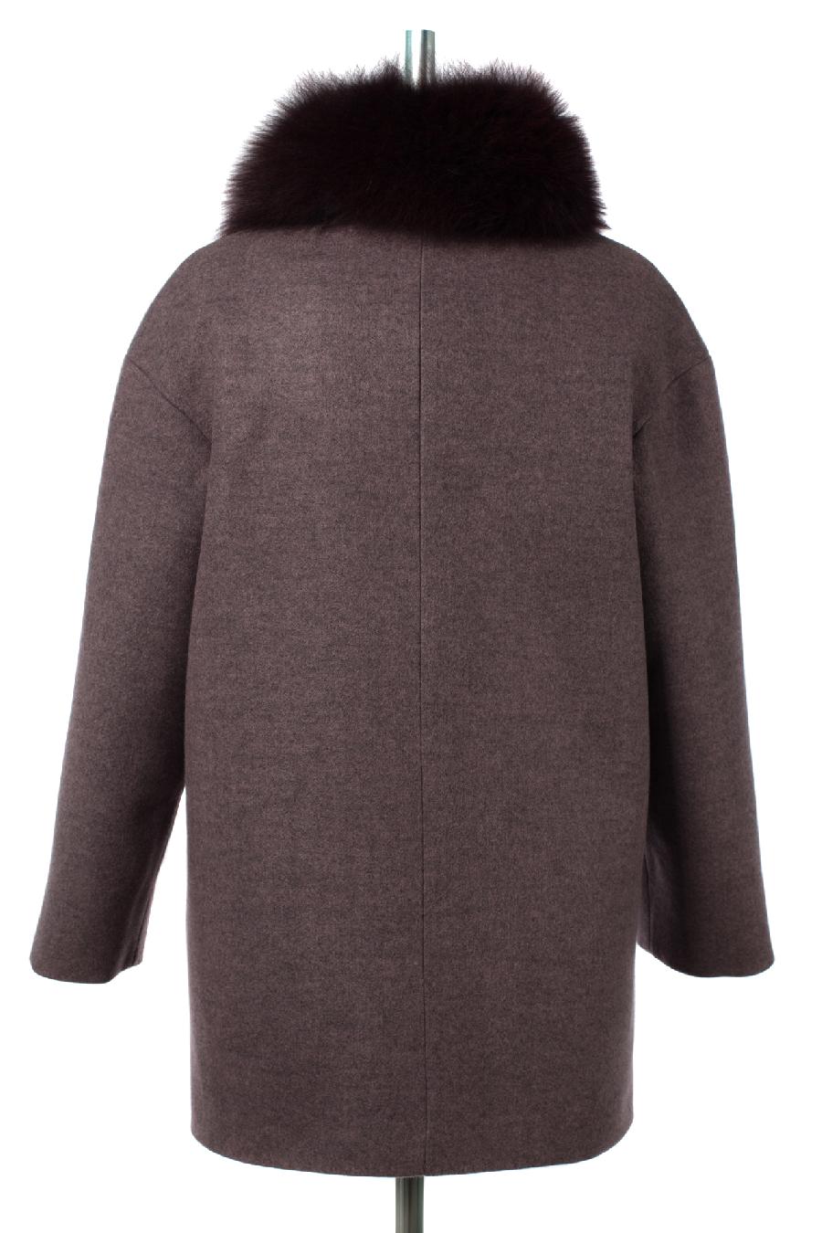 02-3099 Пальто женское утепленное валяная шерсть темно-сиреневый