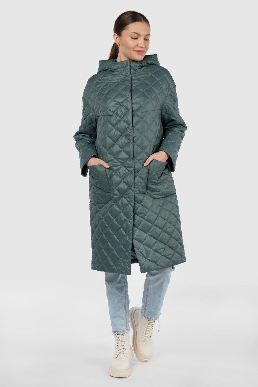 04-2905 Куртка женская демисезонная (Синтепон 150) Плащевка серо-зеленый