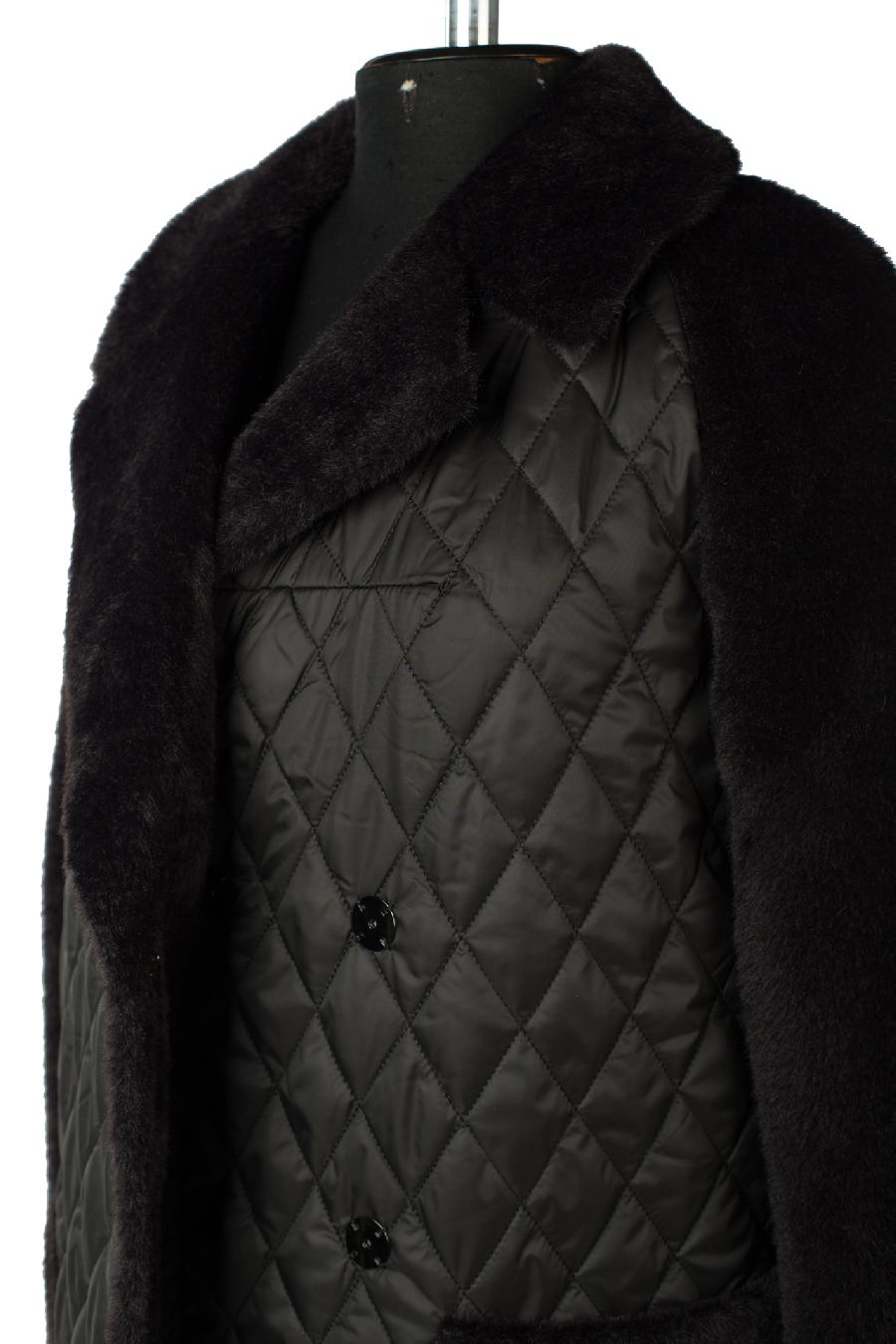 01-11336 Пальто женское демисезонное (пояс) ворса/плащевка черный