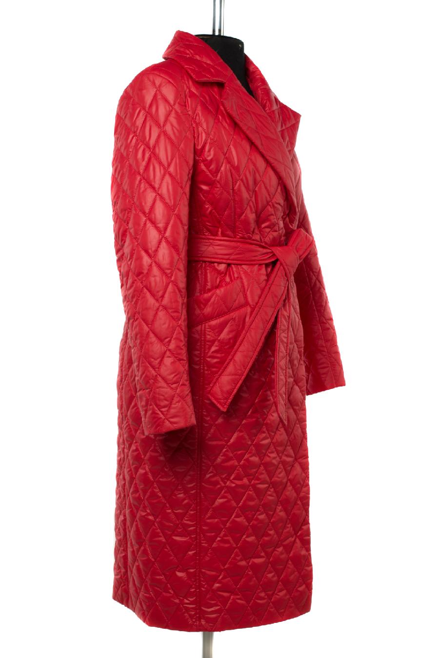 01-10510 Пальто женское демисезонное (пояс) Плащевка красный