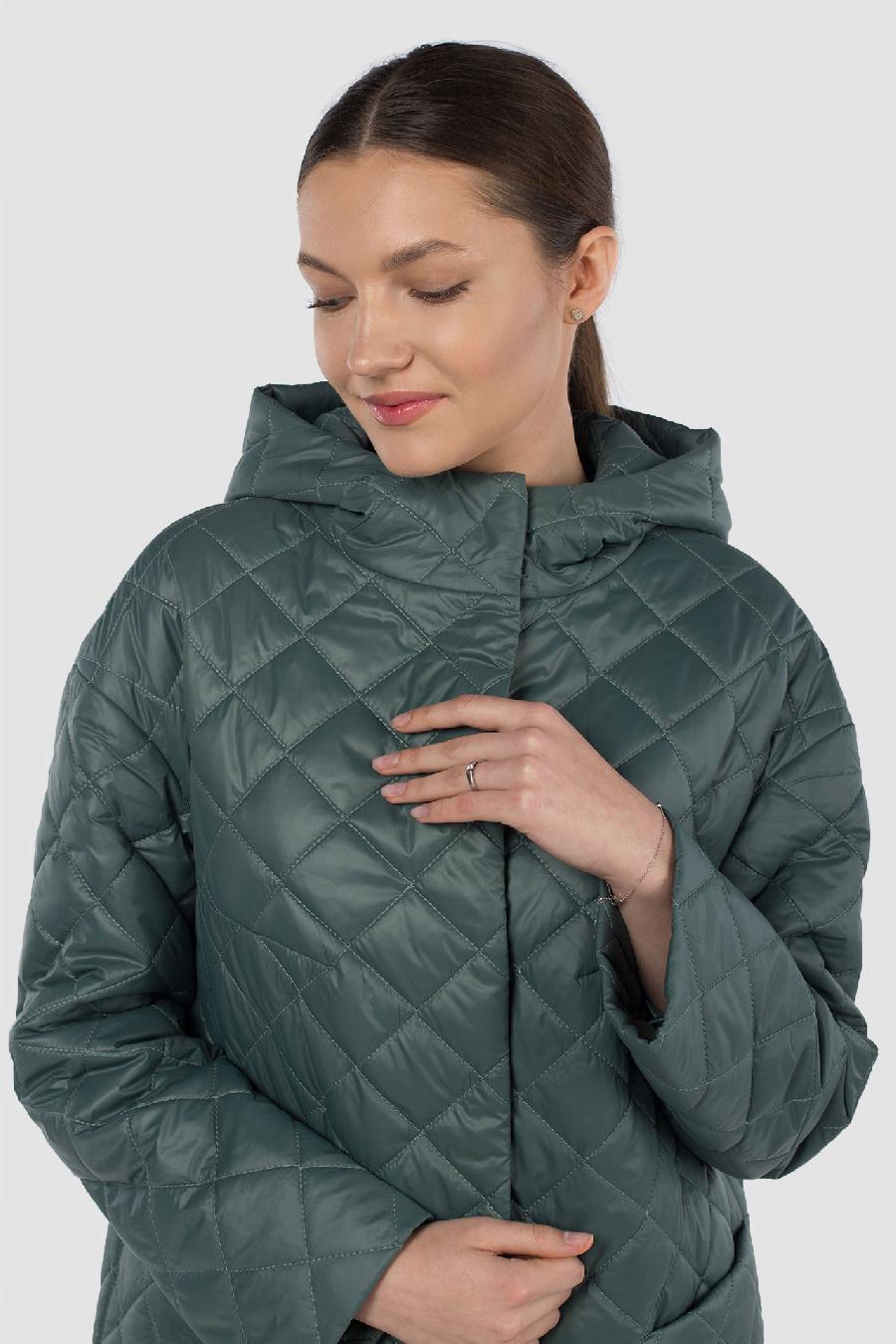 04-2905 Куртка женская демисезонная (Синтепон 150) Плащевка серо-зеленый